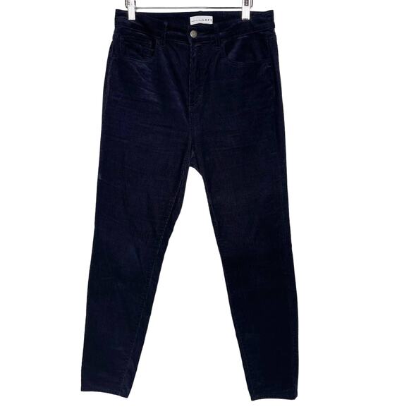 LOFT Size 28 / 6 Navy Blue Curvy Skinny Corduroy Pants High Waist Cotton Modal - Picture 1 of 11